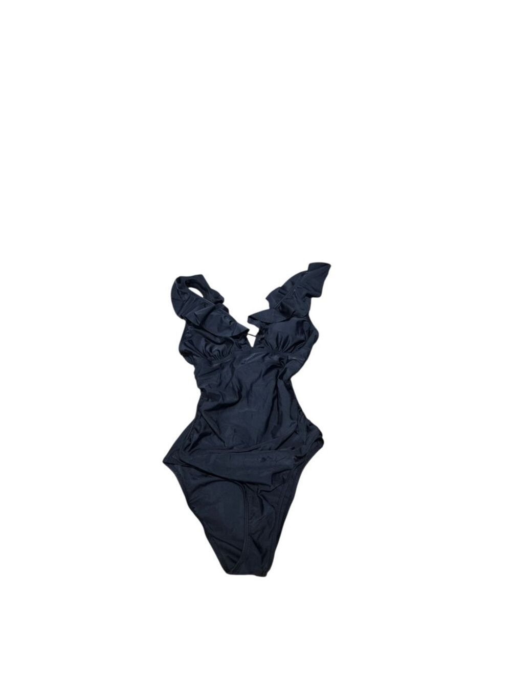 CUPSHE Multi Ruffled Straps Solid Color V-Neck Swimsuit Size Small - Picture 3 of 10